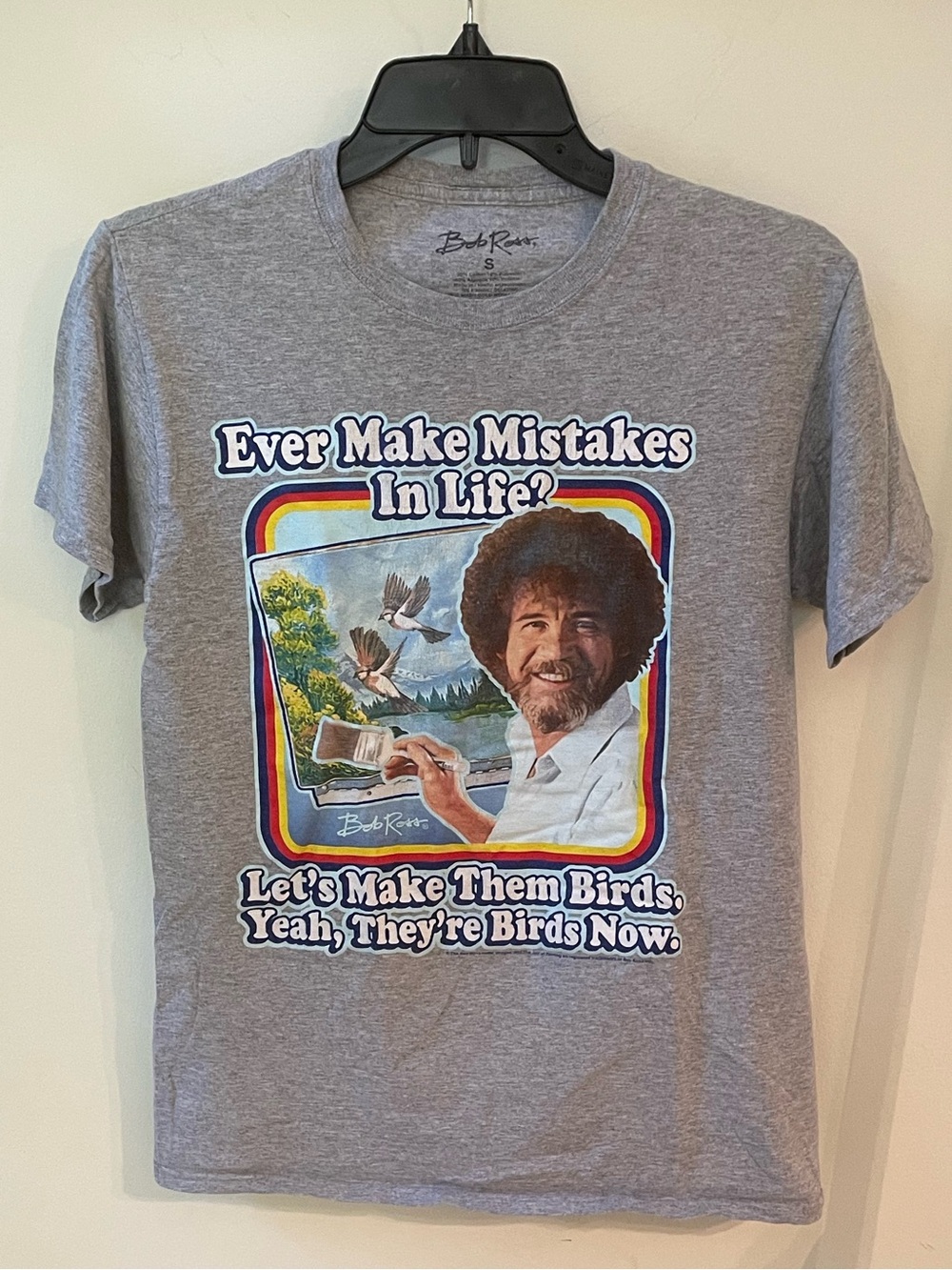 Bob Ross Art Funny Casual Novelty Retro Unisex Short Sleeve T-Shirt